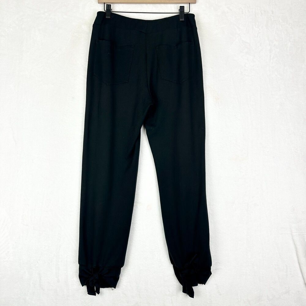 Planet By Lauren G Scuba Tied Up Pants Size 2 10/12 L Black Pull On Ponte Knit - Picture 3 of 8